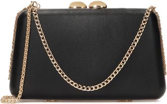 Kazar Elegante hand- en schouderketting handtas - Dames - Clutches - Zwart - ONE Size - Leer - Tassen