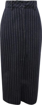 Emma & Gaia 44G189 Midi Rok - Dames - Midirokken - Blauw - L - Rokken