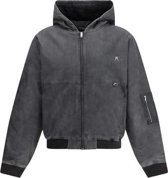 Represent Hooded Washed Bomber Jacket - Heren - Zomerjassen - Zwart - XL - Katoen - Jassen