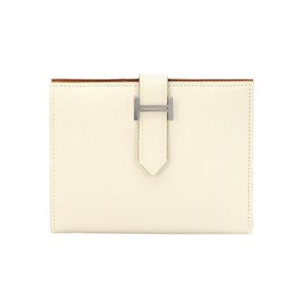 Herm&egrave;s Brown White Epsom Leather Wallet (Bi-Fold) (Pre-Owned)