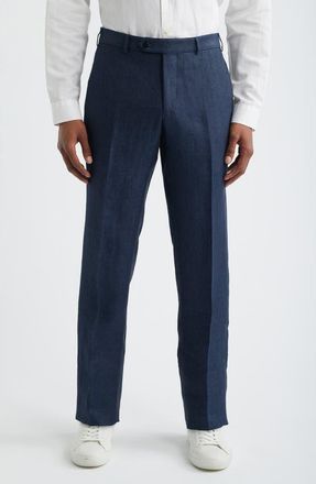 Zanella Parker Linen Pants in Indigo at Nordstrom, Size 40