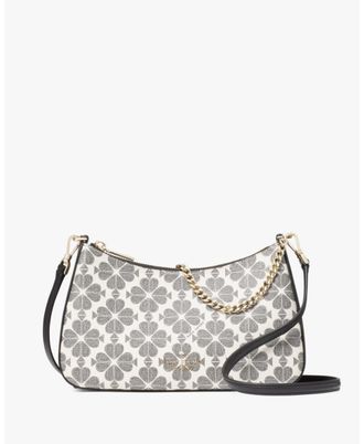 Kate Spade New York Womens Flower Pvc Medium Convertible Crossbody - Black - One Size