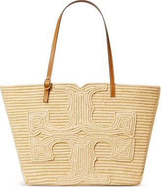 Tory Burch Tory Burch Ella draagtas van stro met structuur