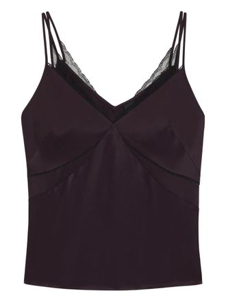BOSS lace-trimmed tank top - Purple