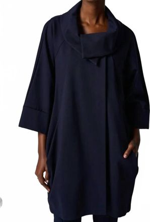 Joseph Ribkoff Classic Cocoon Coat In Midnight Blue