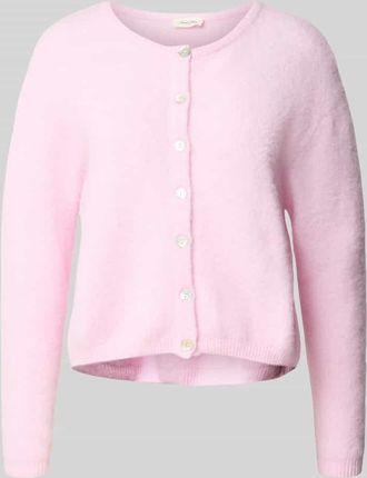 American Vintage American Vintage Strickjacke aus Woll-Mix mit Rundhalsausschnitt Modell VITOW in Hellrosa Melange, Größe L