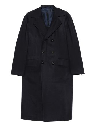 Kiton double-breasted cashmere coat - Blue