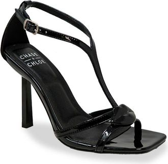 Chase + Chloe by Intouch Footwear Ankle Strap Stiletto Sandal in Black Patent at Nordstrom Rack, Size 7.5