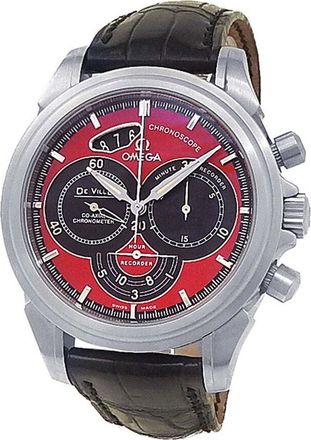 Omega Pre-owned Omega De Ville Chronoscope Chronograph Automatic Chronometer Red Dial Mens Watch 4851.61.31