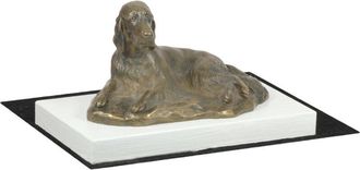 OEM Setter Ingl&eacute;s, Laverack - Estatuilla De Perro, Figura Sobre Base Blanca, Trofeo Para Exposici&oacute;n Canina De Art-dog