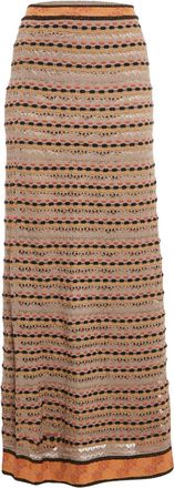 Missoni striped pointelle knit skirt - Brown