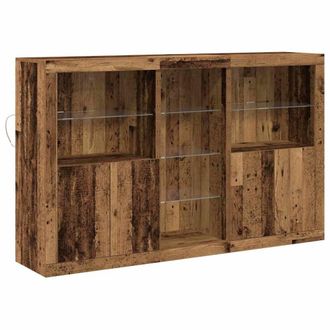 Berkfield Home Sideboard with LED Lights Old Wood 162x37x100 cm Engineered Wood in Brown | Size: 162 x 37 x 100 cm