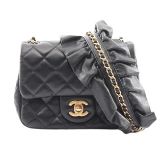 Chanel Pre-owned Mini Matelasse Lambskin Shoulder Bag - Dames - Pre-owned - Zwart - Maat: ONE Size Leer