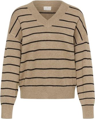 Kaffe Jersey de pico - Knitwear - Mujer - Marr&oacute;n - 2XL