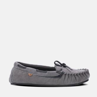 Lamofootwear Womens Classic Selena Moccasin In Grey