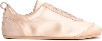 Jil Sander Etage satijnen sneakers met ros&eacute; su&egrave;de afwerking