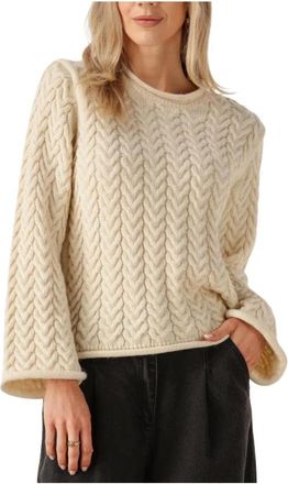 Modstr&ouml;m Zand O-Neck Trui voor Vrouwen - Dames - Ronde hals truien - Beige - M - Truien & Vesten