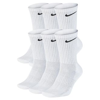 Nike Mens Everyday Cushioned Training Crew Socks (6 Pairs) in White | SX7666-100