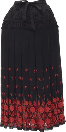 Comme Des Garçons Comme Des Garcons Floral Embroidered Peplum Crin Skirt