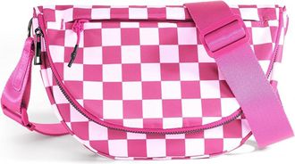 Generic Checkered Crossbody Bags for Women and Girls, Durable Strap Roomy Versatile Mom-Friendly Diaper Bag Bum Handbag with Multiple Pockets (Rose Checkered)