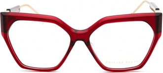 Philipp Plein VPP068S Bold Square Frame Eyeglasses - Red