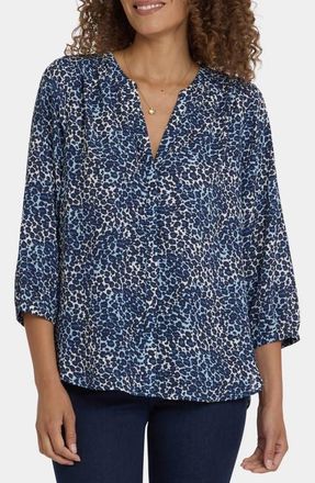 NYDJ Pintuck Top in Indigo Cat at Nordstrom, Size Small