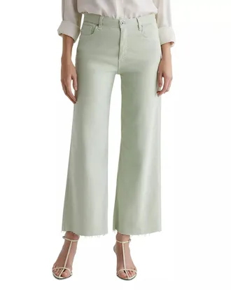 AG - Adriano Goldschmied Saige Wide Leg Crop Jeans In Pistachio