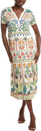 Johnny Was The Janie Favorite Tiered Henley Knit Midi Dress