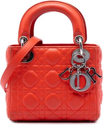 Dior Pre-owned Dior Mini Lambskin Cannage Lady Dior Ladies 7SC4R1U4A0EP7RHG