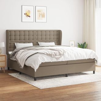 vidaXL Vidaxl - Cama Box Spring Con Colch&oacute;n Tela Gris Taupe 200x200 Cm