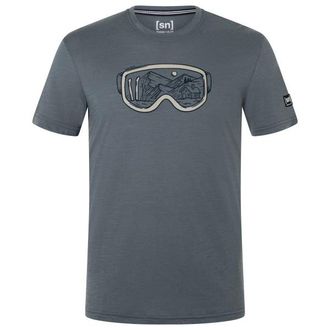 super.natural Goggle Tee Merinoshirt f&uuml;r Herren | grau