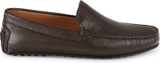 BOSS Mens Grady Leather Driving Shoes - Dark Brown