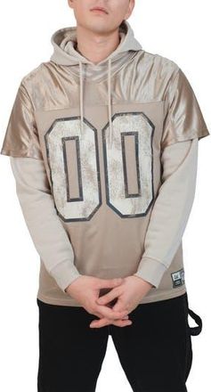 Brooklyn Cloth Jersey Layered Hoodie in Pumice Stone at Nordstrom Rack, Size X-Large