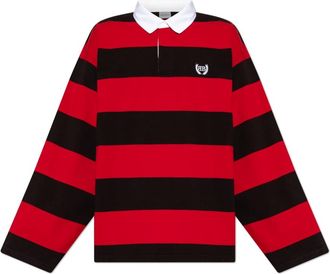 Balenciaga Polo Shirts, male, Red, Size: S Shirt with Stripe Pattern