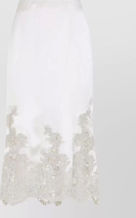 Ermanno Scervino silk lace-panel straight skirt