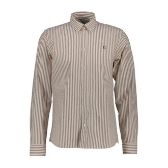 Les Deux Overhemden, Heren, Beige, 2Xl, Katoen, Konrad Gestreepte Oxford Shirt