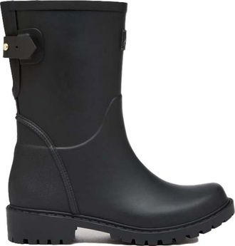 Joules Womens Wistow Adjustable Mid Calf Wellington Boots - Black Rubber - Size UK 8
