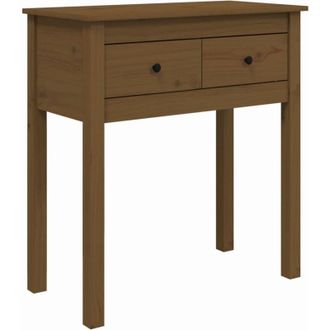 vidaXL Tavolo Consolle Marrone Ambra 70x35x75cm Legno Massello di Pino - Vidaxl