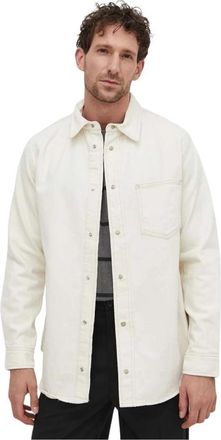 Sams&oslash;e & Sams&oslash;e Sadamon Denim Shirt - Heren - Spijkerjassen - Beige - S - Denim - Jassen