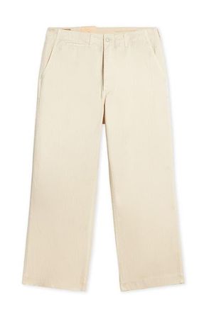 Fortela Herringbone Wide Leg Chino Pants in Cream at Nordstrom, Size 32 X 32 Eu