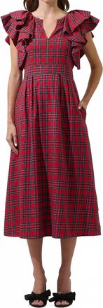 Sugarlips Arvada Plaid Deneta Shift Mini Dress In Red Multi