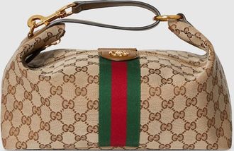 Gucci Vanity Medium Top Handle Bag, Beige, GG Canvas