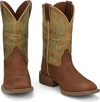 Justin Boots Canter SE7515 Mens Brandy Leather Square Toe Western ZOGG3947