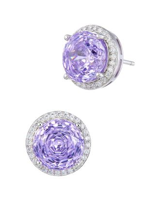 Savvy Cie Jewels Silver Cz Stud Earrings