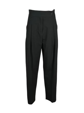 Marella High-Waisted Trousers with Pleated Detail and Tapered Leg