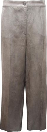 Pinko Parlami Pantalone Raso - Dames - Straight fit broeken - Grijs - M - Satijn - Broeken