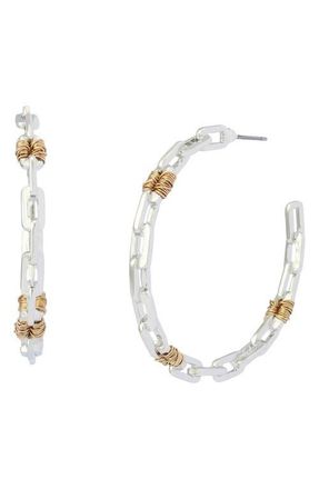 Robert Lee Morris Paper Clip Hoop Earrings in Two Tone at Nordstrom
