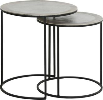 Light & Living Light&living - Conjunto De Mesas Auxiliares Talca N&iacute;quel Bruto
