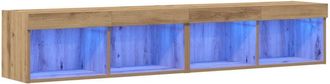 vidaXL Vidaxl - tv Wall Cabinets with led Lights 2 pcs Artisan Oak 80x30x30 cm