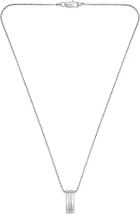 BOSS Silver-tone necklace with stripe-effect pendant